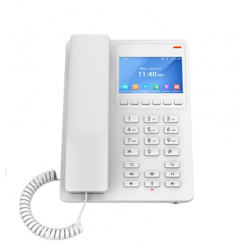 Grandstream GHP630W Compact Hotel Phone with Color LCD Screen and Wi-Fi - White